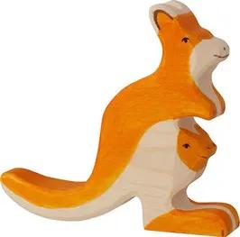 HOLZTIGER kangourou avec bébé by Citron Grenadine