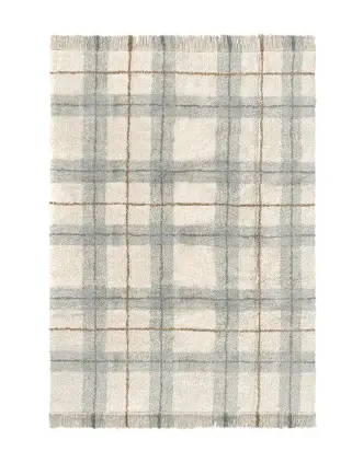LORENA CANALS tapis lavable / tartan blue sage by Citron Grenadine