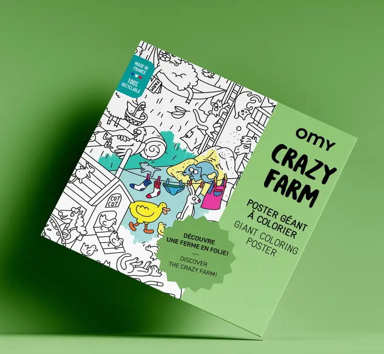 OMY poster géant à colorier / crazy farm by Citron Grenadine
