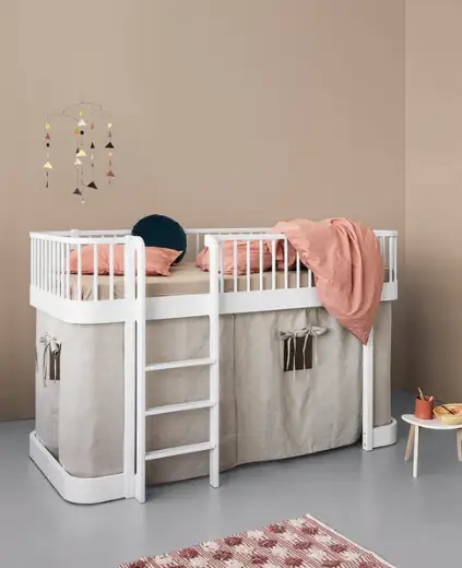 Oliver Furniture Lit mezzanine mi-haut Wood Original, blanc by Citron Grenadine