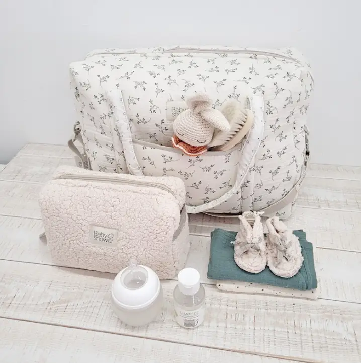 BABYSHOWER sac à langer camila / olive bloom by Citron Grenadine