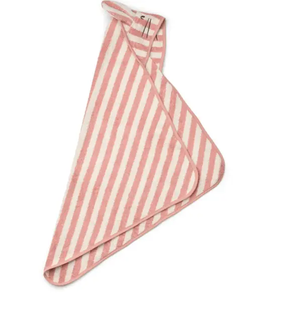 LIEWOOD ALBERT cape de bain / coral blush creme de la creme stripe by Citron Grenadine