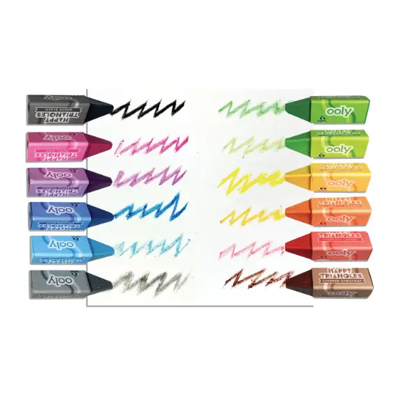 OOLY Happy Triangles Jumbo Crayons +3 ans by Citron Grenadine