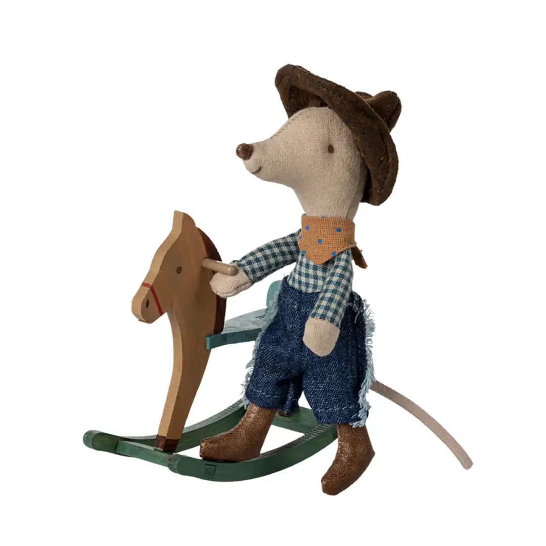 Maileg cowboy sur son cheval à bascule by Citron Grenadine