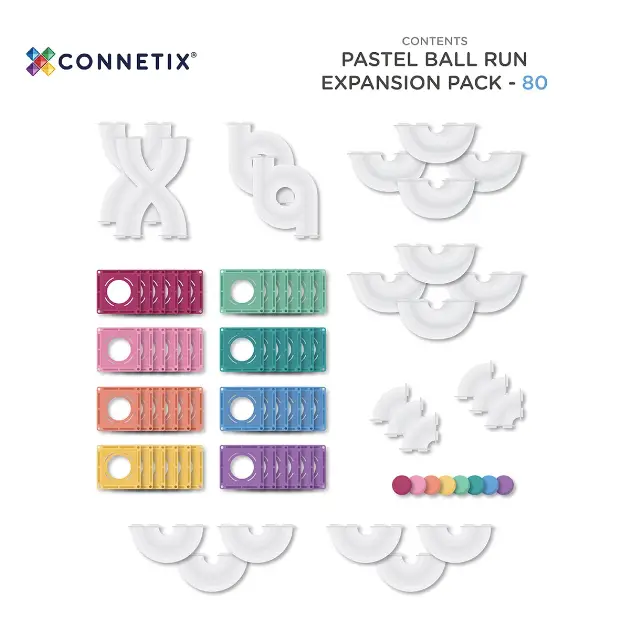 CONNETIX Pastel Ball Run Expansion Pack 80 pc by Citron Grenadine