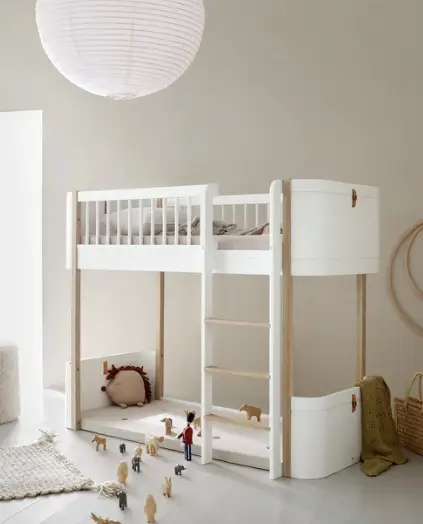Oliver Furniture lit mezzanine mi-haut wood mini+ by Citron Grenadine