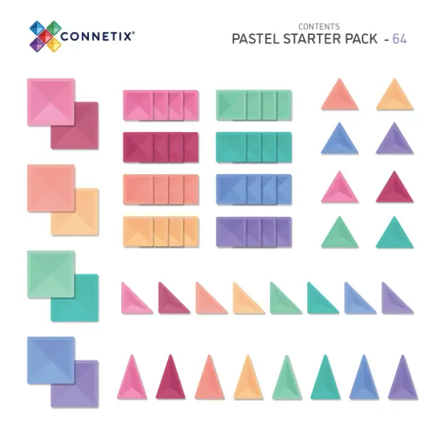 CONNETIX pastel starter pack 64 pièces by Citron Grenadine