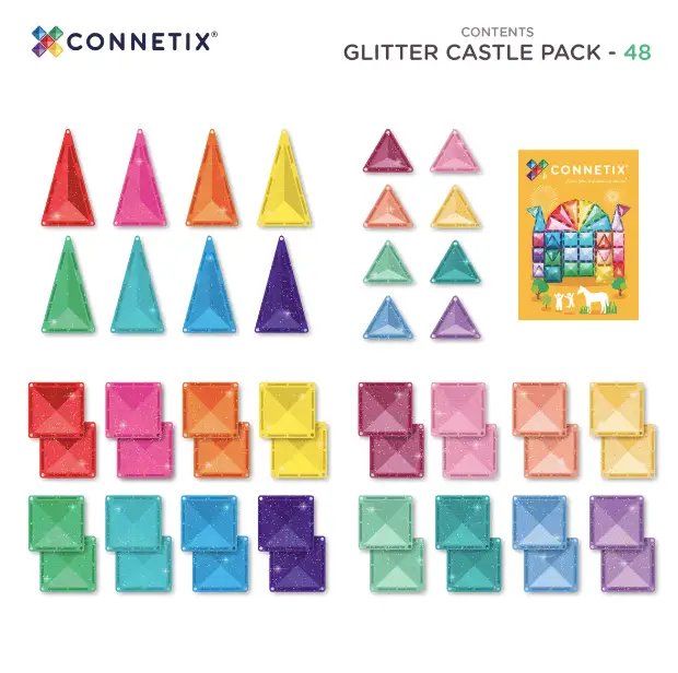 CONNETIX glitter castle Pack 48 pc by Citron Grenadine