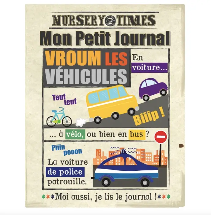 Livre bébé en tissu / les véhicules by Citron Grenadine