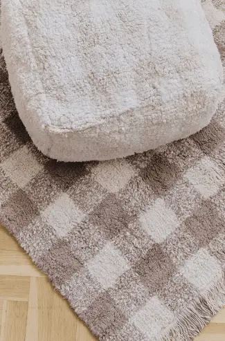 LORENA CANALS tapis lavable / VICHY MARRON by Citron Grenadine