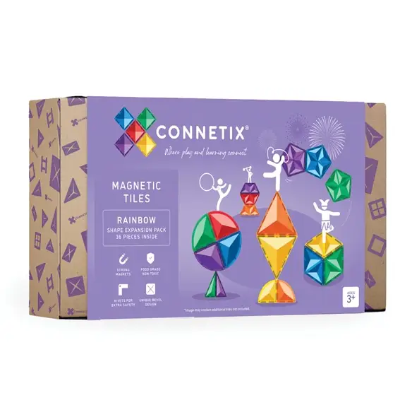 CONNETIX Rainbow Shape Expansion Pack 36 pièces by Citron Grenadine