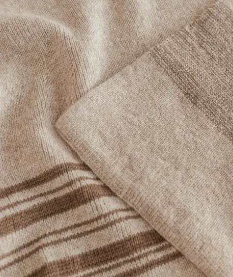 HVID Couverture bébé laine mérinos Gilbert sand & walnut – plaid naissance naturel by Citron Grenadine
