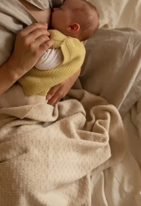 HVID Couverture bébé laine mérinos Dora cream – plaid naissance naturel by Citron Grenadine