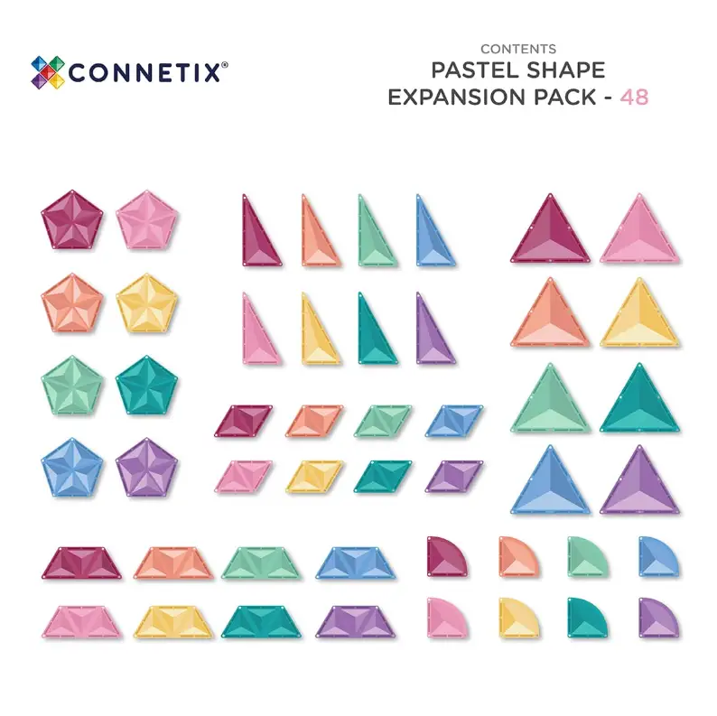 CONNETIX Pastel Shape Expansion Pack 48 pièces by Citron Grenadine