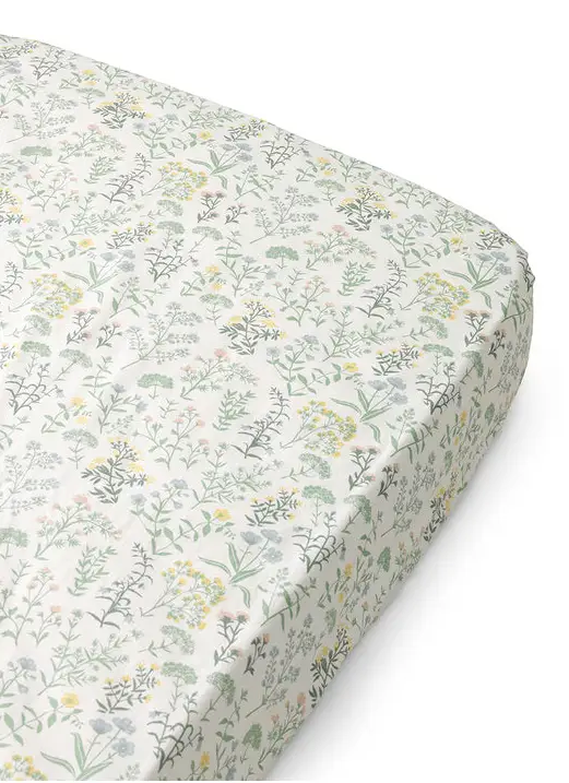DEAR APRIL drap housse 68x162 / summer flowers by Citron Grenadine