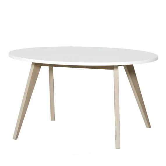 OLIVER FURNITURE Table Wood PingPong, blanc/chêne by Citron Grenadine