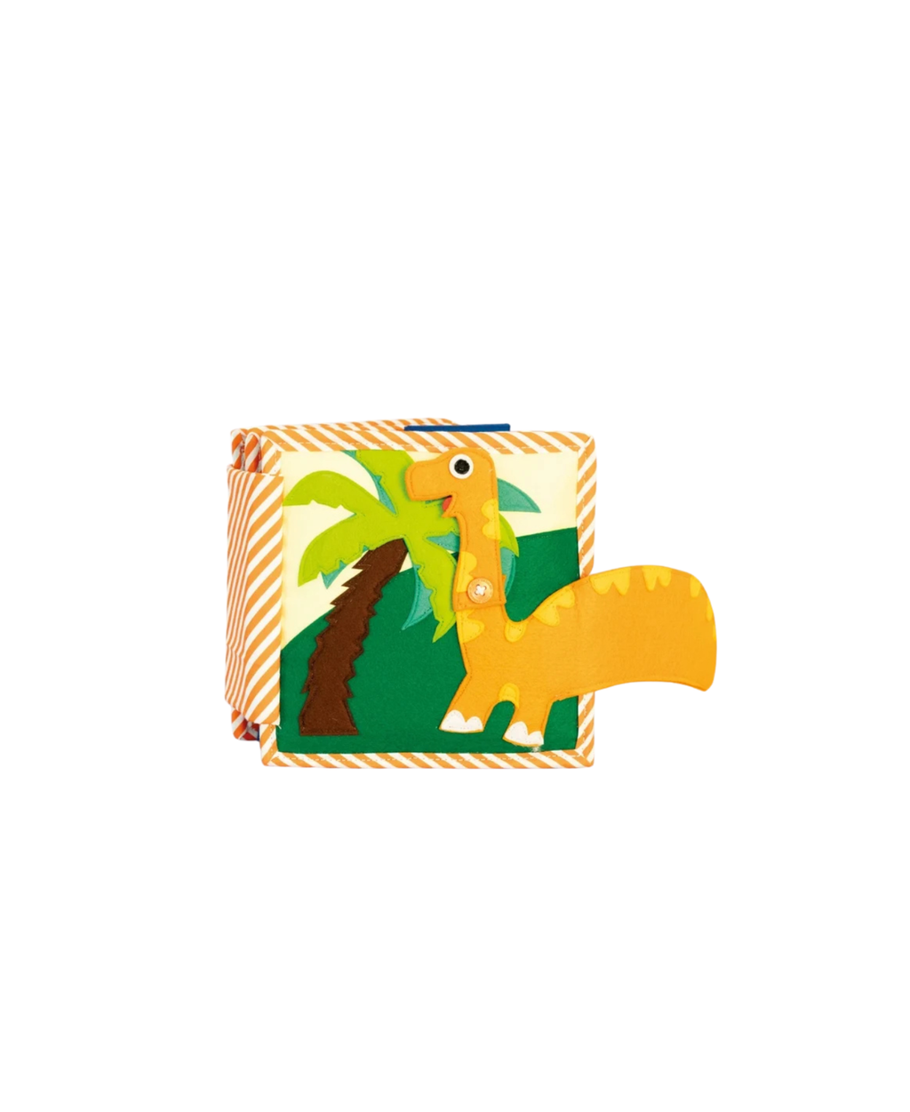 Livre d'éveil dinosaure en tissu Citron Grenadine, jouet bébé orange et vert