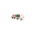 KIDSCONCEPT wooden ring-stacker truck with five pastel rings on the flatbed for 12m+ play