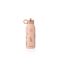Gourde LIEWOOD 350 ml rose enfant avec motifs lapins et cœurs, logo LIEWOOD visible