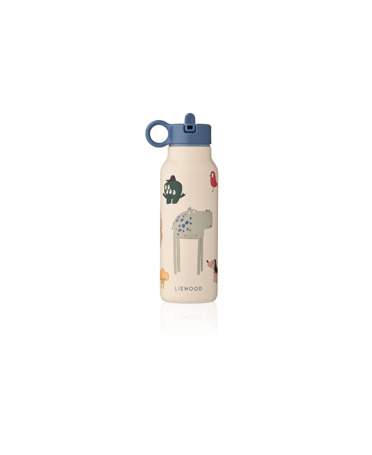 Gourde LIEWOOD 350 ml imagine sandy avec bouchon bleu et motifs animaux