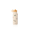 LIEWOOD 350ml water bottle in sandy beige with peach cap and bike illustrations