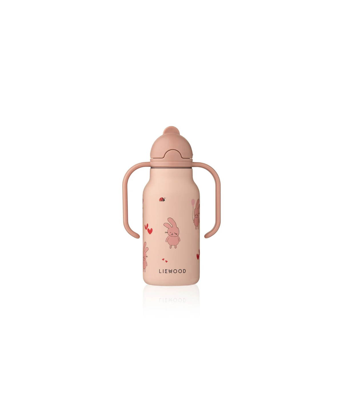LIEWOOD KIMMIE gourde 250ml pink bottle with bunny print and dual side handles