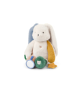 LIEWOOD Angelina lapin d'activité en peluche blanc avec oreilles bleues et beige et attaches colorées