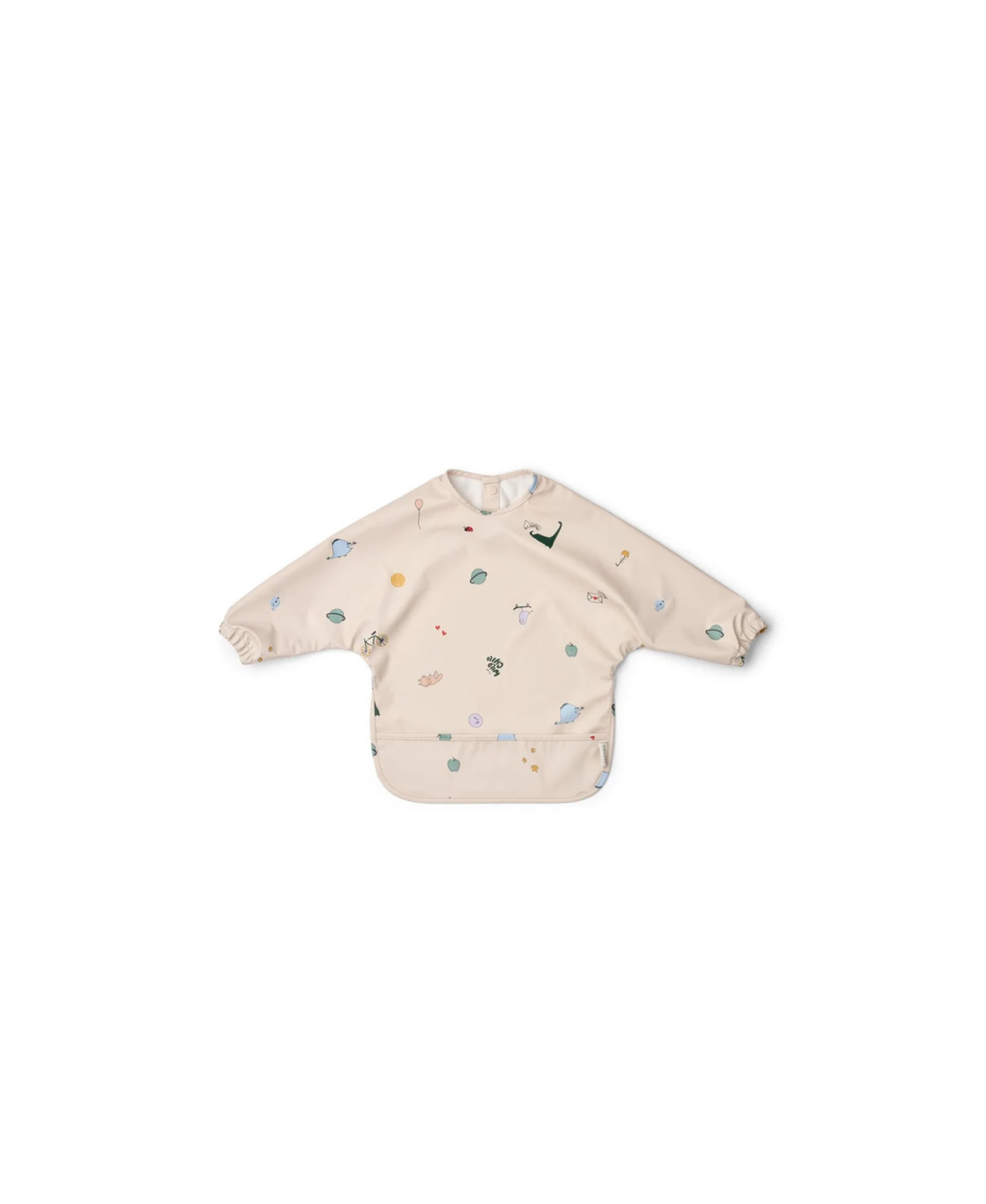 LIEWOOD bavoir Merle TamTam sandy beige long-sleeved bib with pastel prints