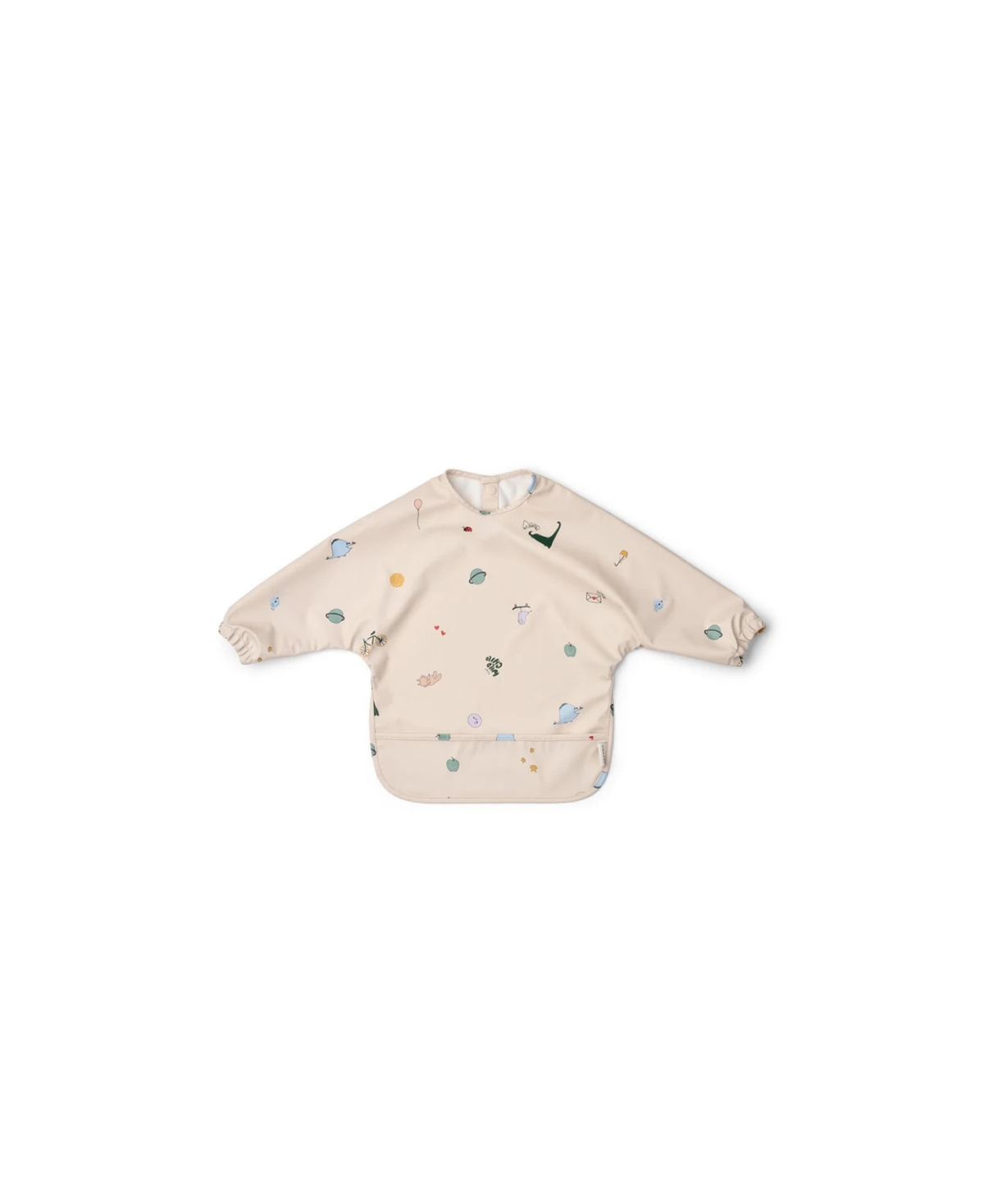 LIEWOOD bavoir Merle TamTam sandy beige long-sleeved bib with pastel prints