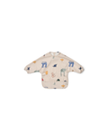 LIEWOOD Merle baby bib imagine sandy color with pastel animal print on beige fabric
