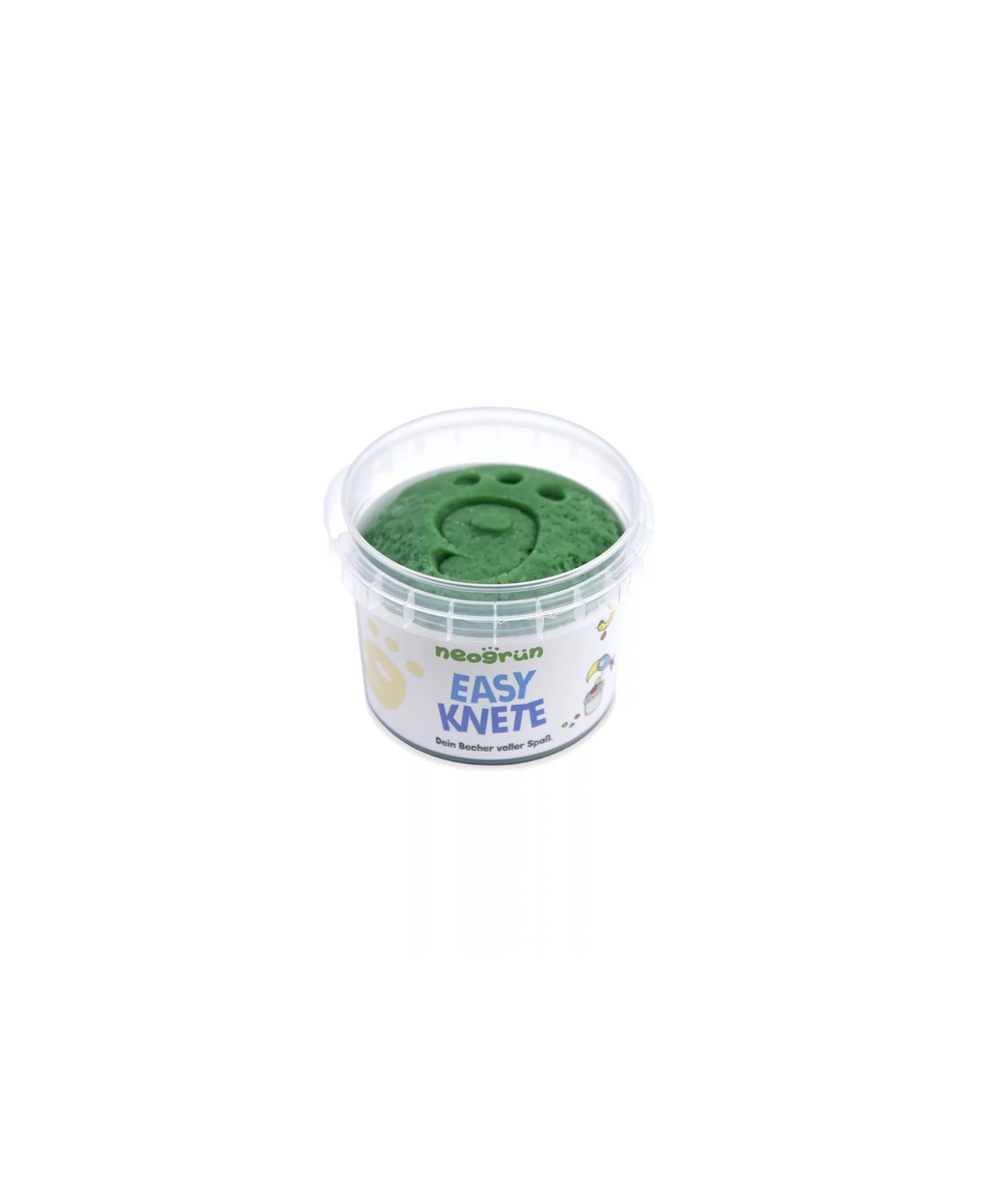 NEOGRÜN pâte à modeler végan bio verte dans un pot transparent, marque Neogrün