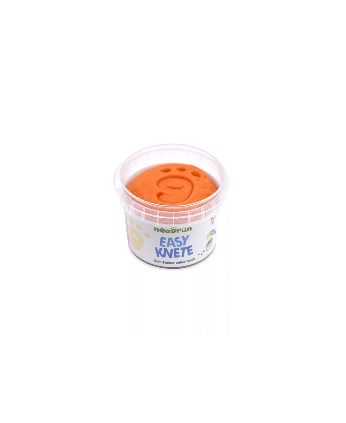 Pâte à modeler végane orange Neogrün dans petit pot transparent