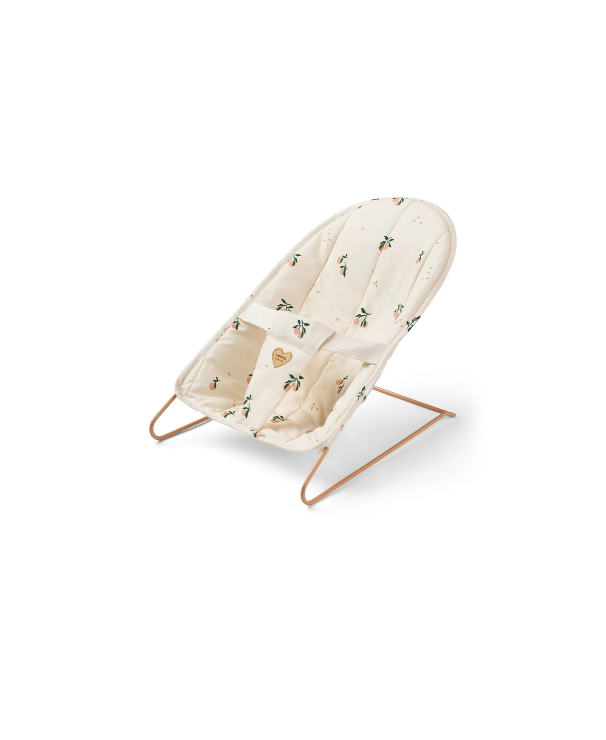 LIEWOOD doll lounger Mabel in peach seashell print on cream fabric with wooden legs