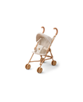 Poussette poupée Elsie mini me sandy en bois beige avec intérieur moelleux crème