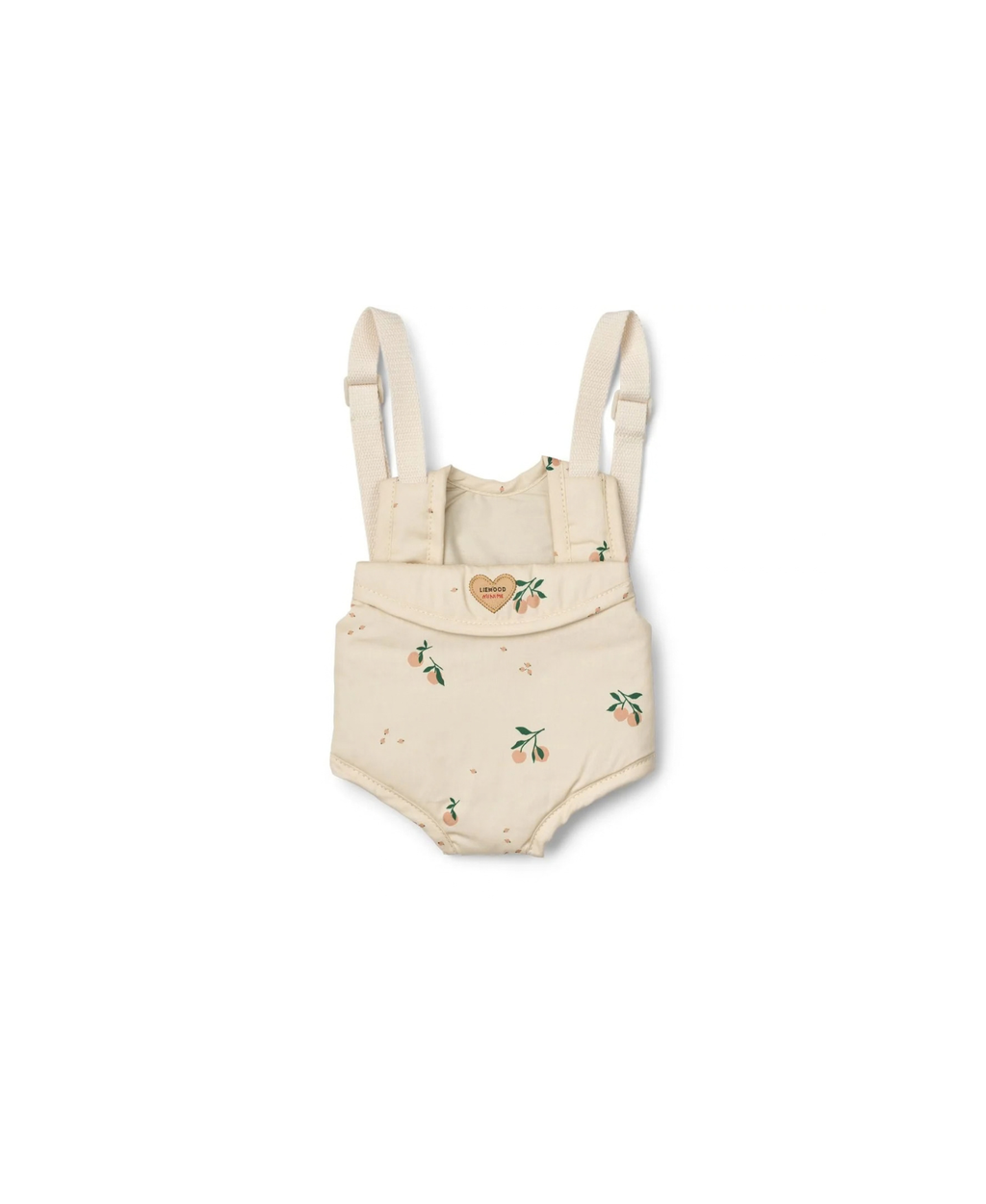 Doll carrier Eleanor by Liewood in beige peach seashell print with adjustable straps