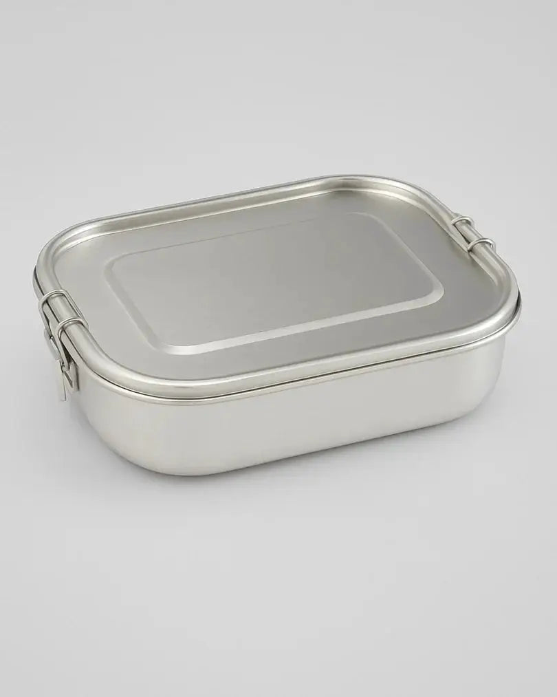 HAPS NORDIC inox lunchbox L, stainless steel with hinged clasps, 3 compartments