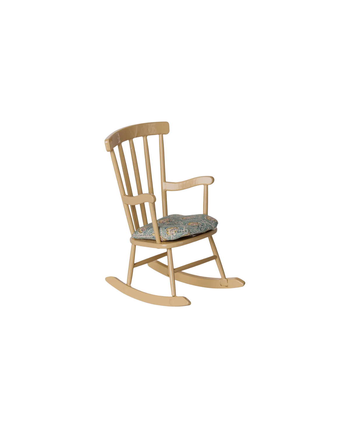 Maileg rocking chair by Citron Grenadine with floral cushion, dollhouse accessory