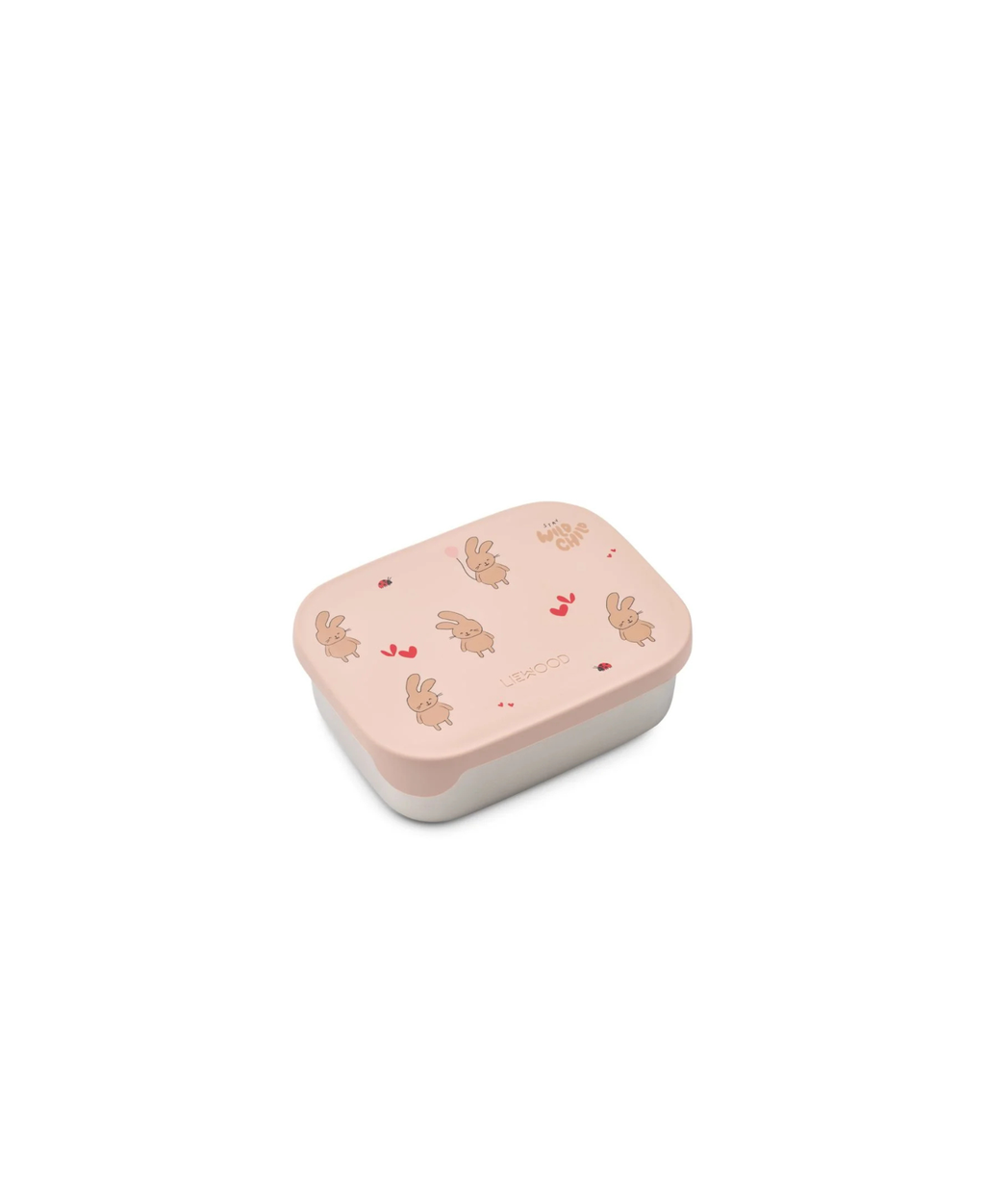 Lunchbox LIEWOOD Arthur wild child rosey, pale pink lid with bunny illustrations