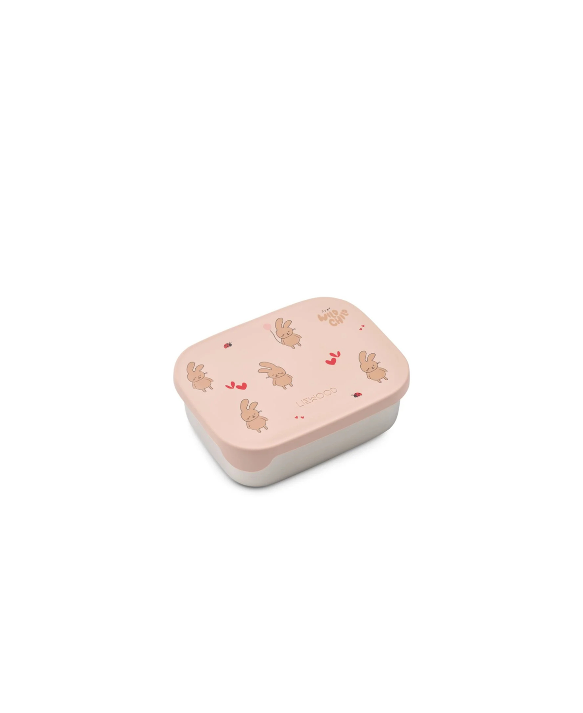 Lunchbox LIEWOOD Arthur wild child rosey, pale pink lid with bunny illustrations