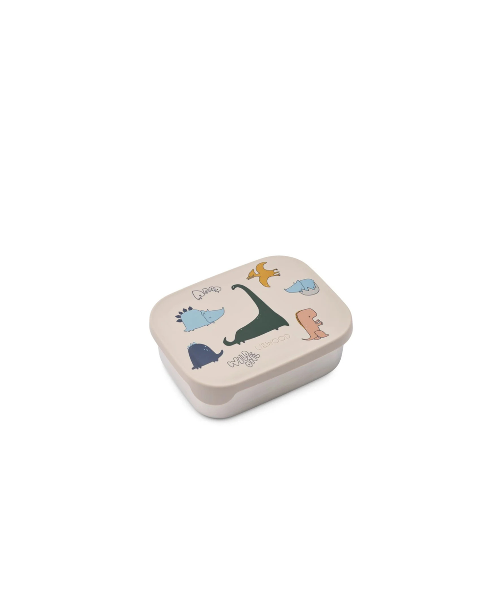 LIEWOOD lunchbox Arthur / Dino Roar sandy; beige lid with playful dinosaur illustrations