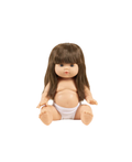 MINIKANE poupée Cerise by Citron Grenadine, brown hair doll wearing white underwear.