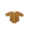 MINIKANE doll romper Léonore/Lina for 34 cm doll in mustard floral corduroy with buttons