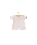 MINIKANE body shorty doll outfit in rose pastel ribbed fabric for 28 cm dolls by Citron Grenadine