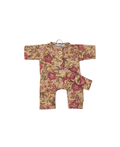 MINIKANE Lily doll romper 28 cm in beige floral autumn print, Citron Grenadine