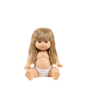 Poupée MINIKANE Nina 34 cm par Citron Grenadine, cheveux châtain clair, vêtue d’un sous-vêtement blanc