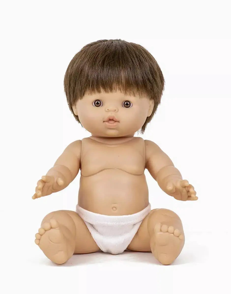 MINIKANE Jules 34 cm poupée, Citron Grenadine, cheveux bruns, couche blanche
