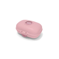 MONBENTO tresor gram bento lunch box, rose blush pink, with secure latch.