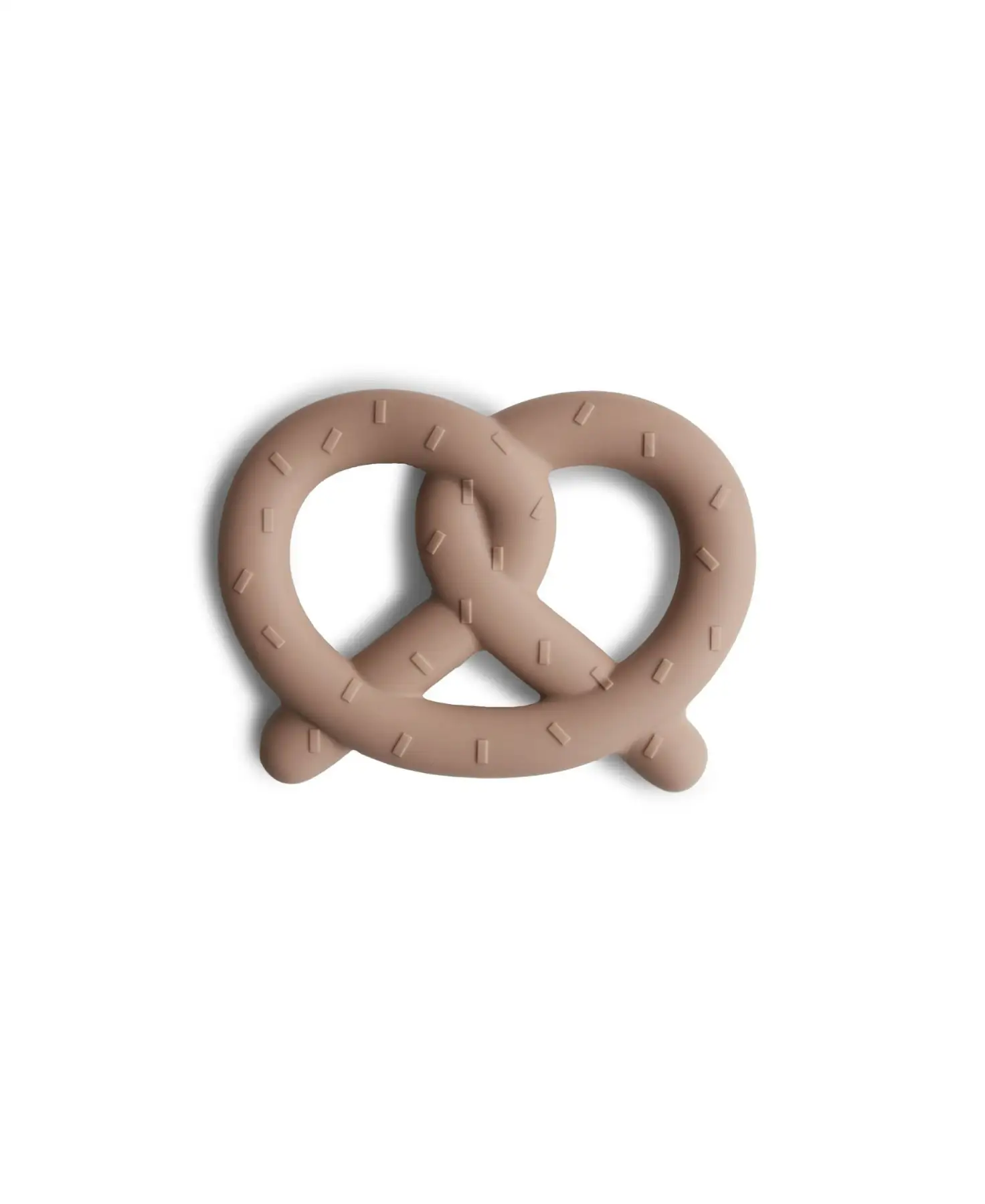 MUSHIE pretzel teether, beige baby teething toy by Citron Grenadine