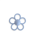 Mushie daisy teething rattle in faded denim blue, Citron Grenadine
