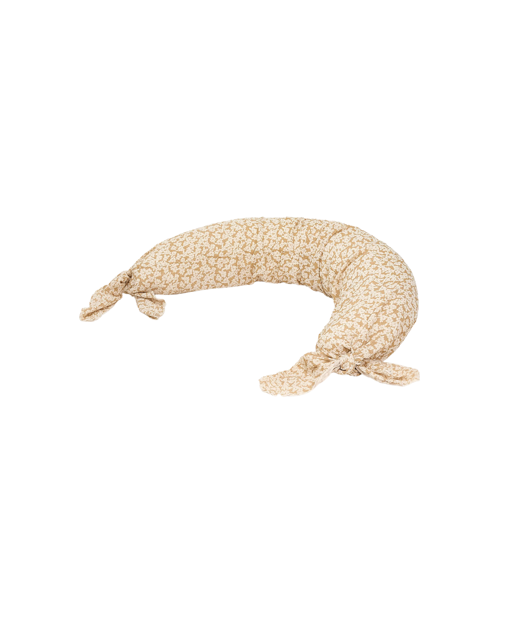 Coussin de maternité Nobodinoz Wabi Sabi, doré brun Sakura, motif floral beige avec nœuds